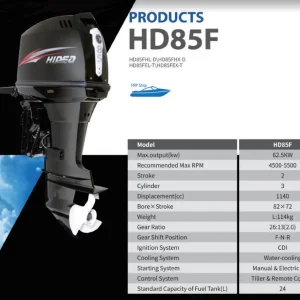 hidea hd85fhel d 85hp outboard motor – long shaft 2 stroke marine engine